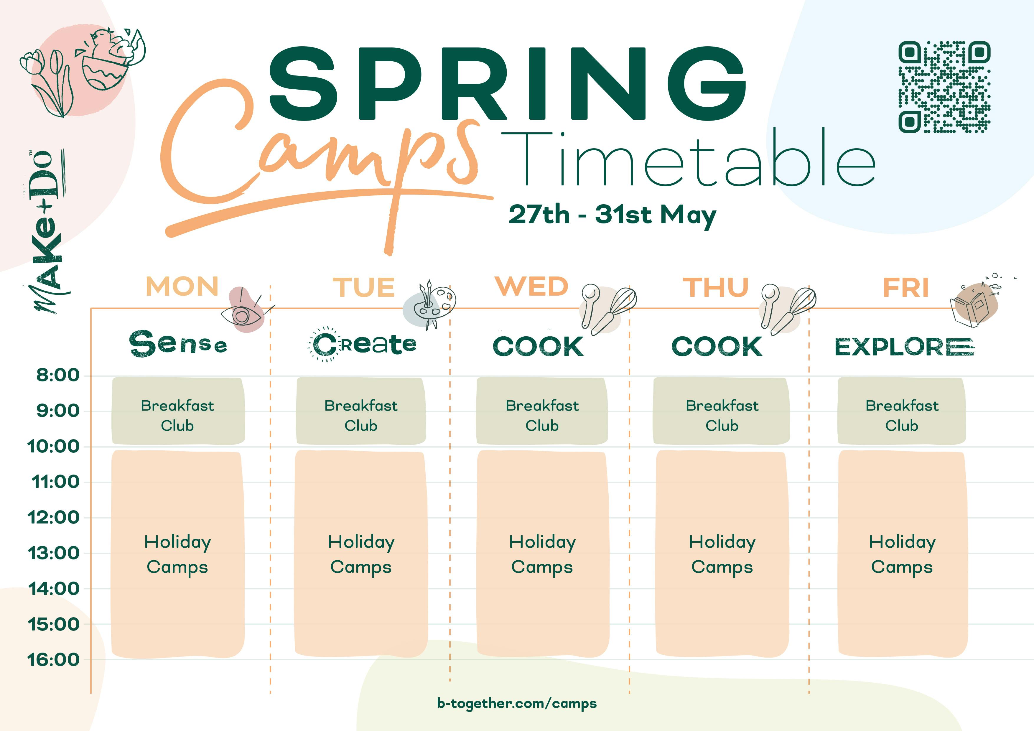 May Spring Camps Timetable 2024