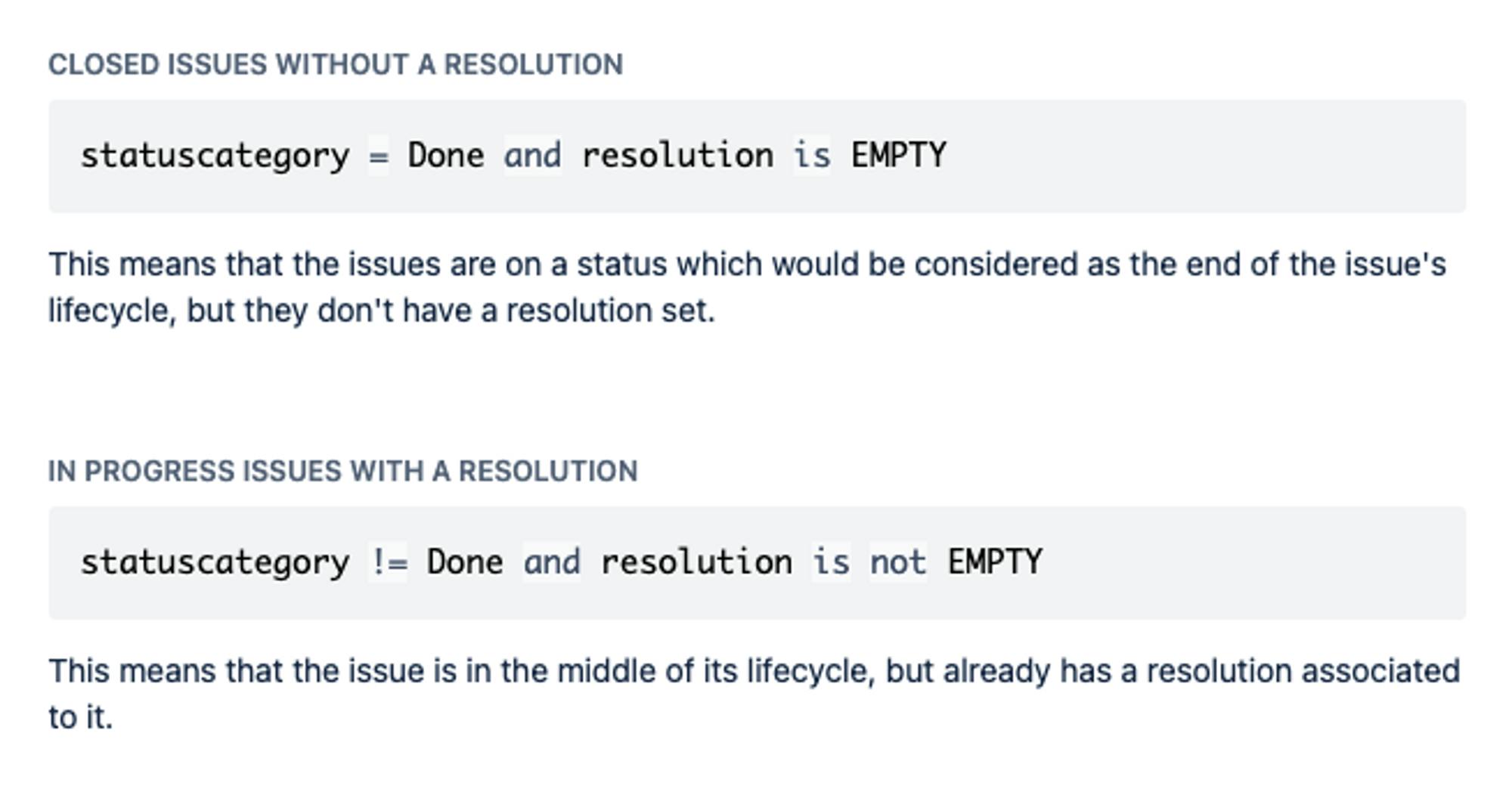 JQL syntax to fetch all tasks without resolution