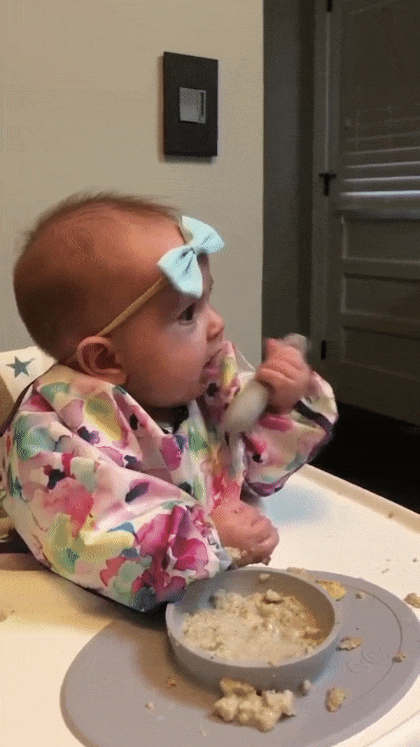 Baby gagging on oatmeal