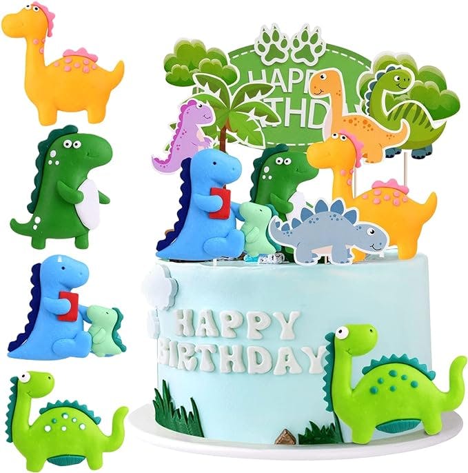 Decoración dino para tartas de cumpleaños