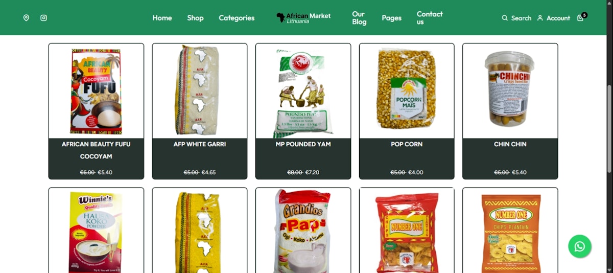 This is a catalogue of the African market product.