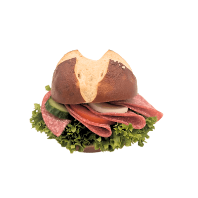 Laugenweck mit Salami