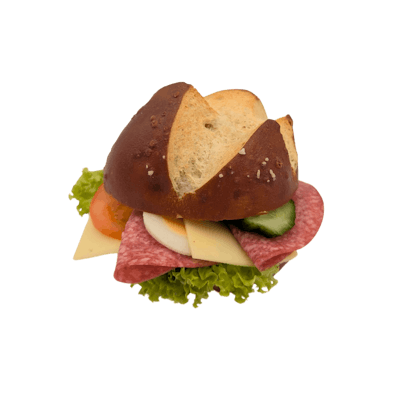 Laugenweck mit Salami & Gouda