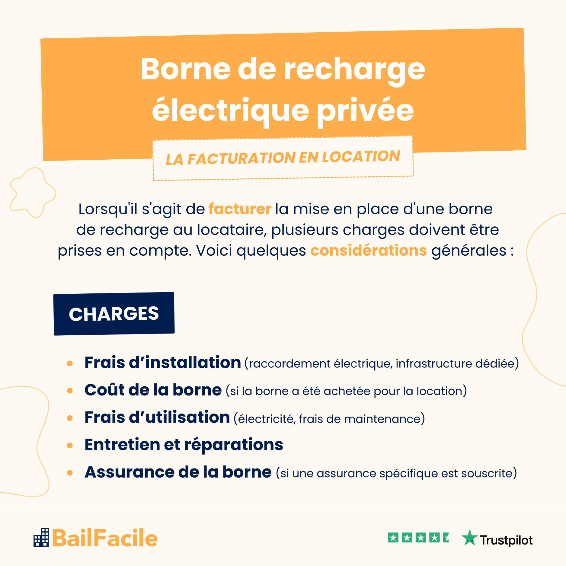 facturation borne de recharge electrique privee