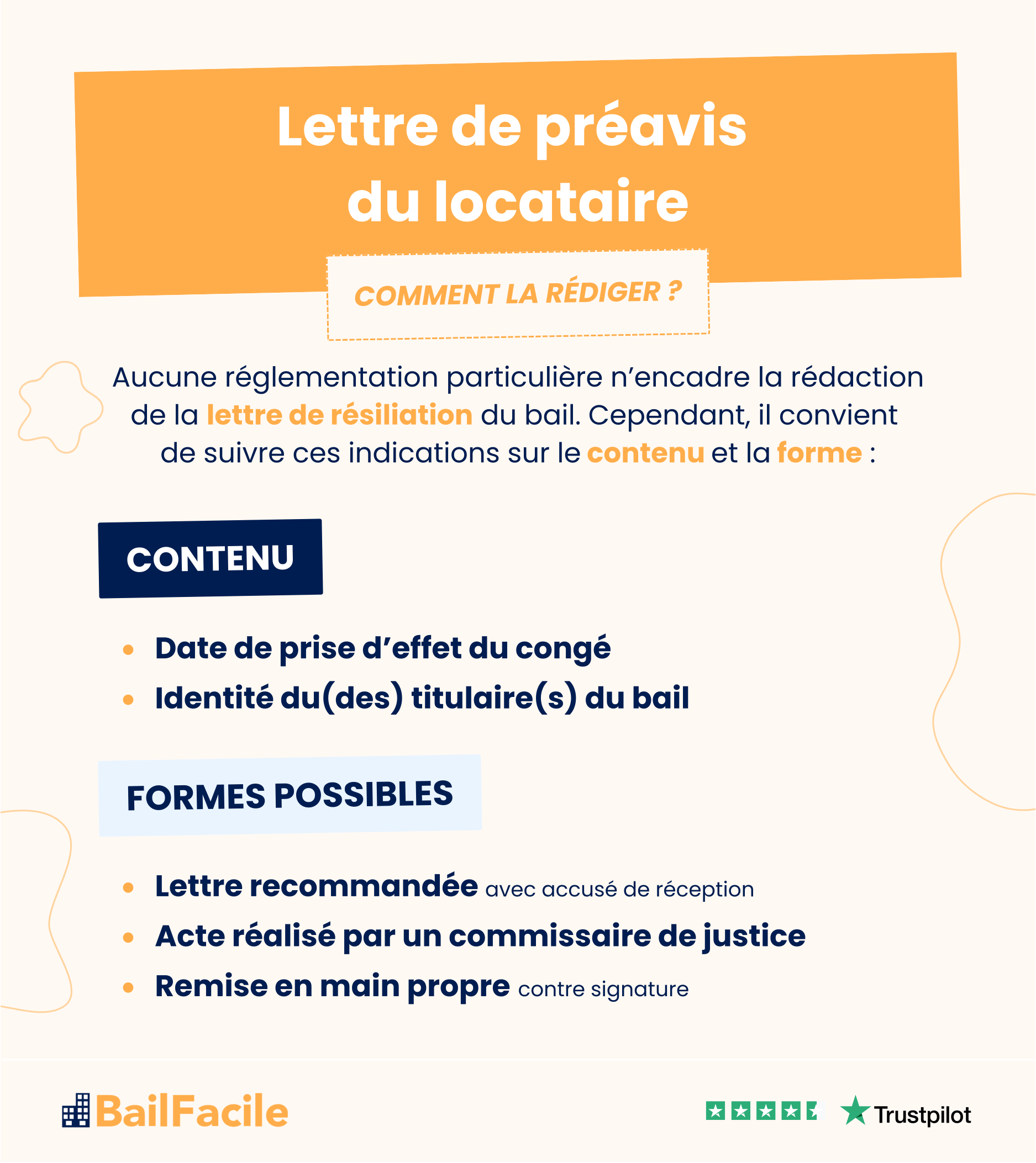 comment rediger lettre preavis locataire