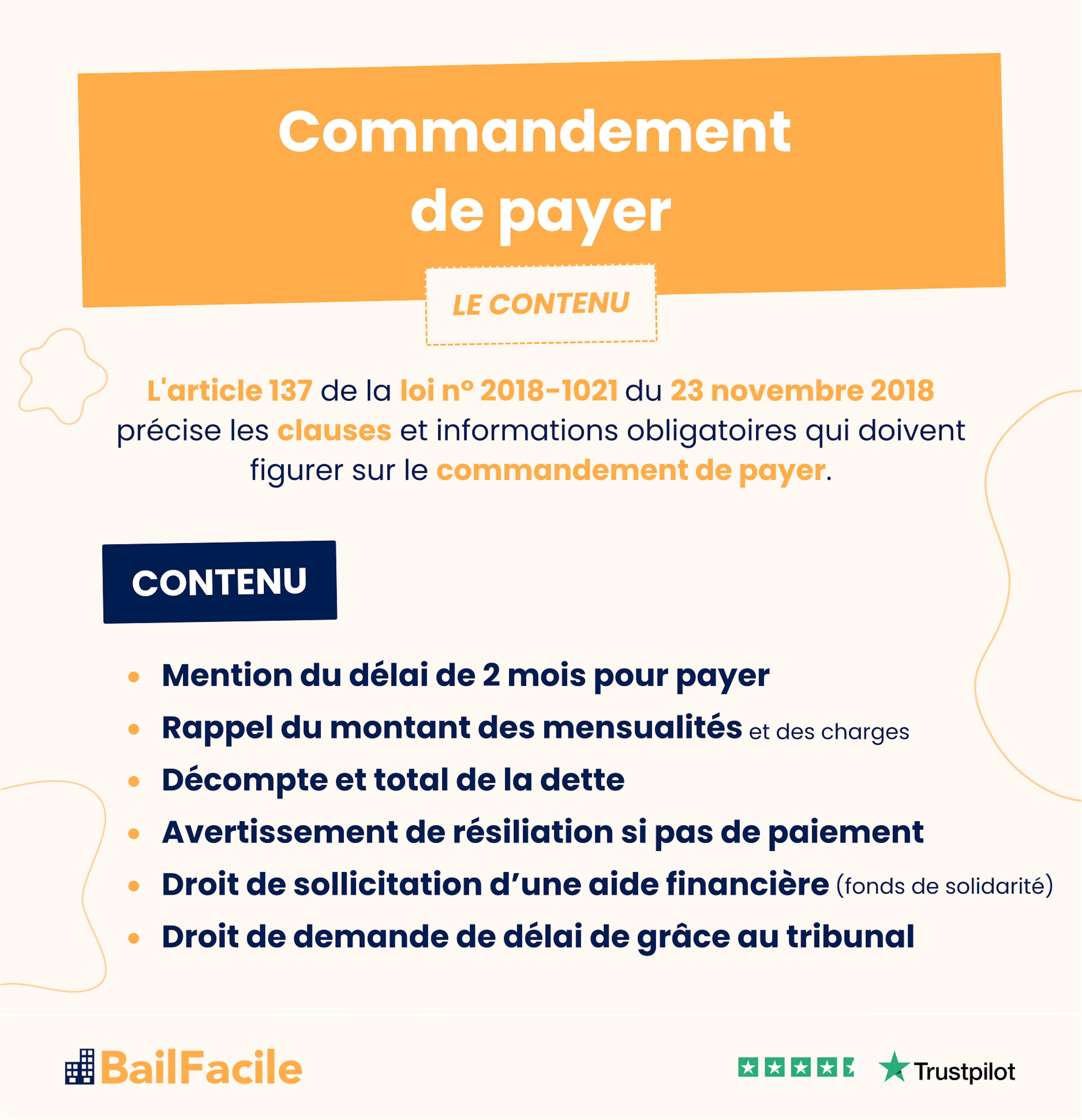 contenu commandement de payer