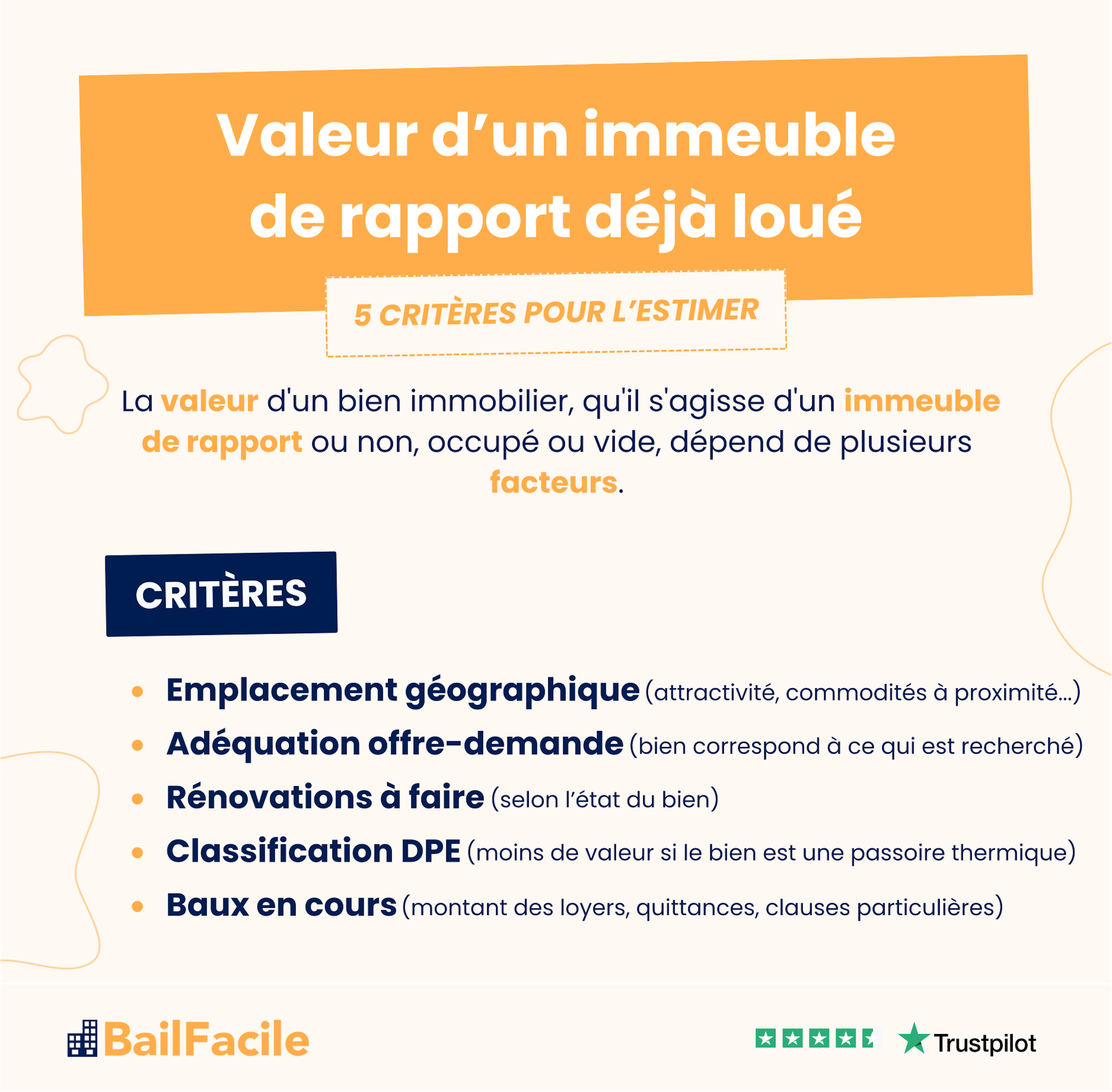 5 criteres estimation valeur immeuble rapport deja loue