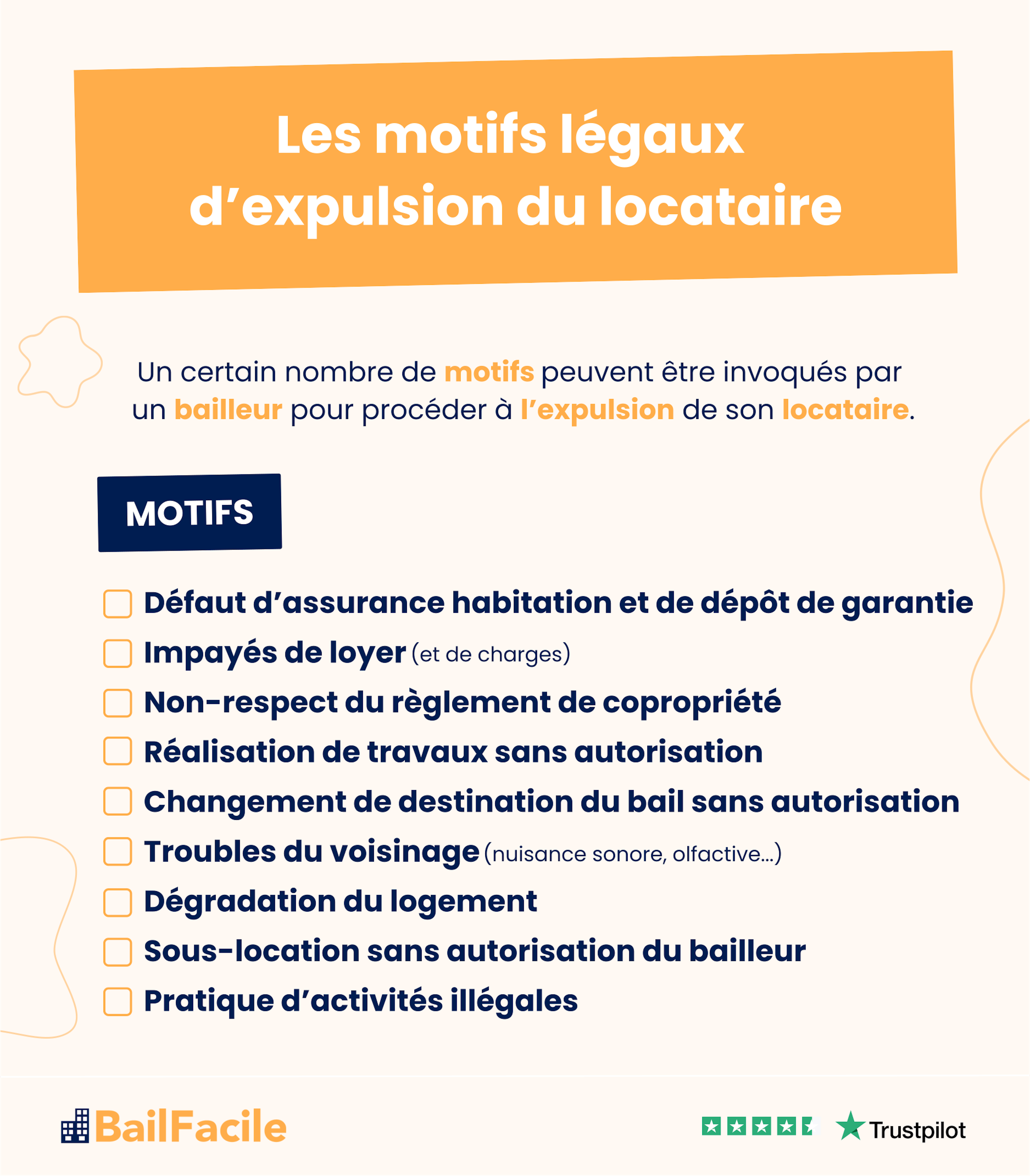 motifs legaux expulsion locataire