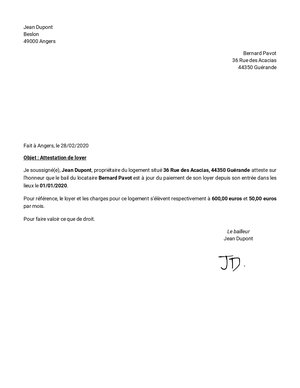 Attestation De Loyer Explications Modele Gratuit Bailleur