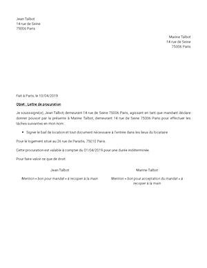 Procuration Pour Signer Un Bail De Location Modele Gratuit