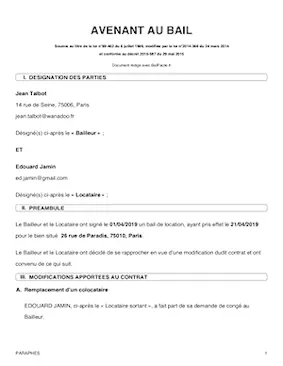Avenant Au Bail De Location Mod le Gratuit T l charger avenant-au-bail-de-location-mod-le-gratuit-t-l-charger