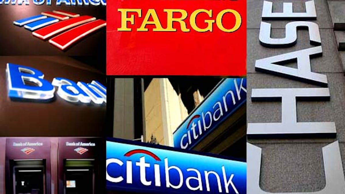 US banks Wells Fargo Bank of America Chase Citibank