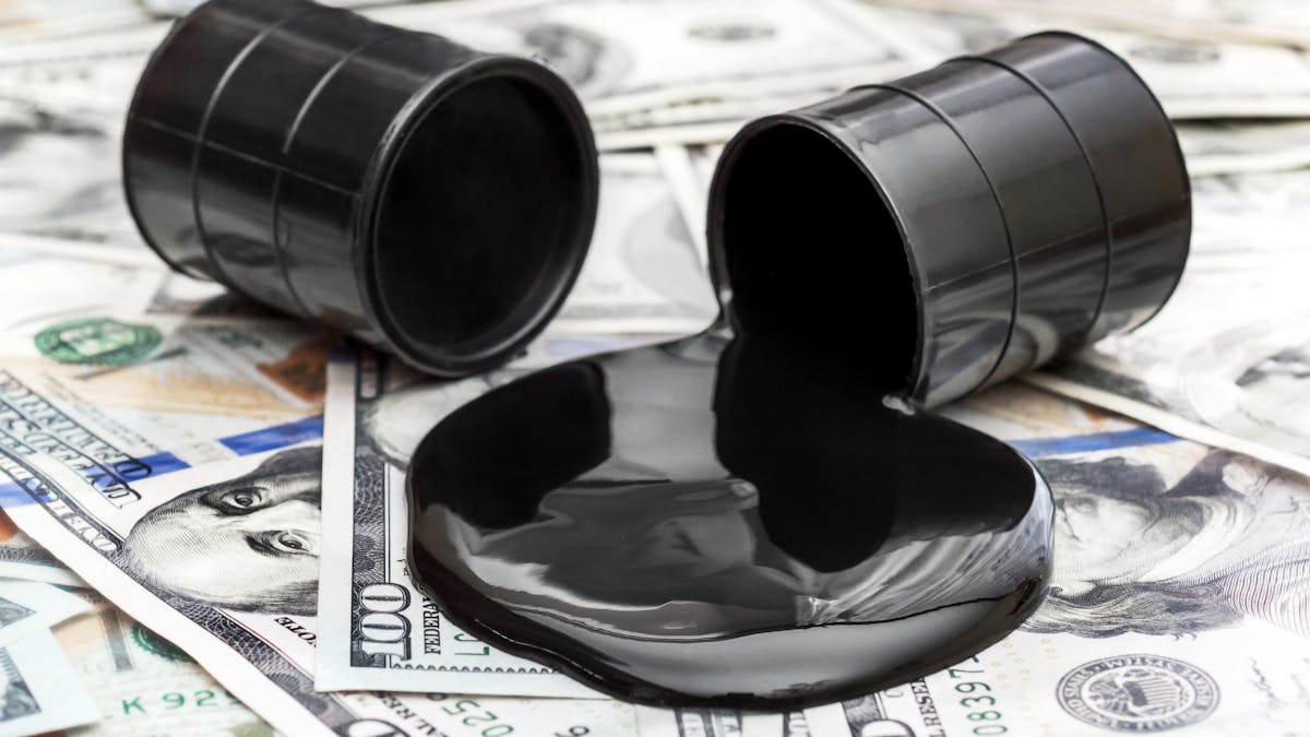 Oil spilled on money