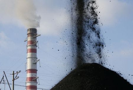 coal pile smokestack