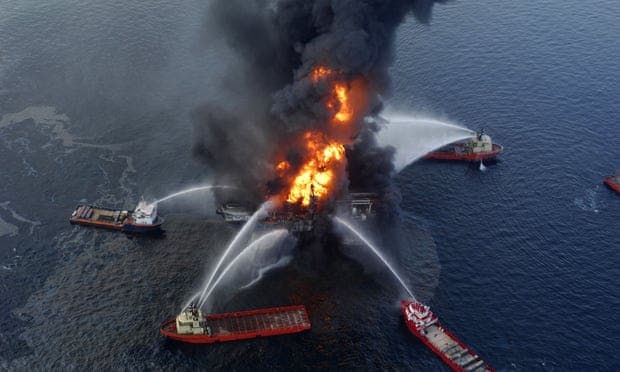 BP made its first full-year loss last year since the Deepwater Horizon disaster, above, in 2010.