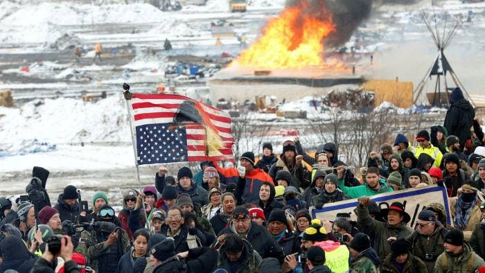 Opponents of the Dakota Access oil pipeline 