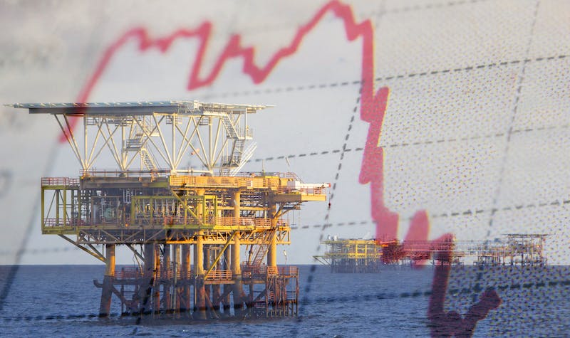 graph offshore oil rig decline