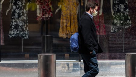 Man walking with mask