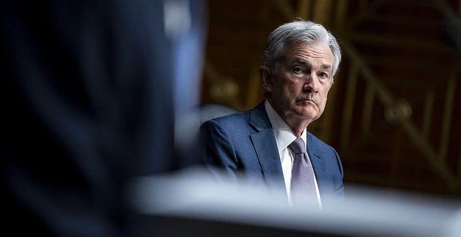 Jerome Powell, chair of the Federal Reserve, on Capitol Hill last month. The central bank created its first-ever committee yesterday to study the effects of climate change on the financial system. CNP/AdMedia/Sipa/Newscom