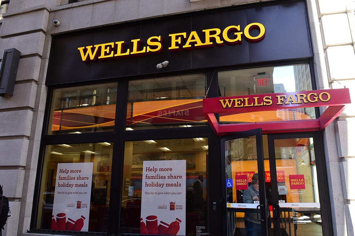 Exterior of the Wells Fargo bank. | Lisa Lake/Getty Images for Wells Fargo 