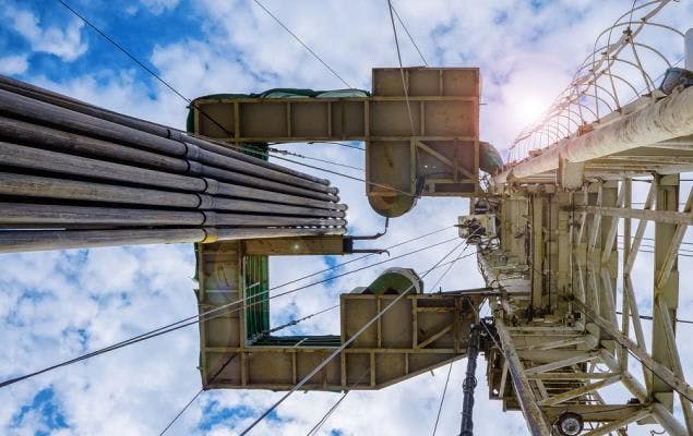 Oil rig from below