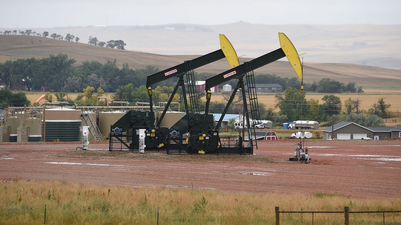 Pump jacks on Bakken Shale Formation in North Dakota