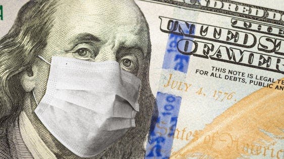 $100 bill Ben Franklin mask