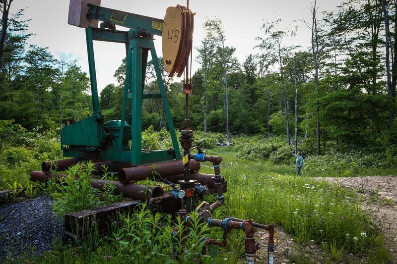 Oil well in a field