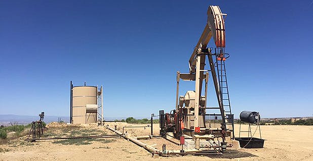 An oil and gas well produces on public lands in Utah