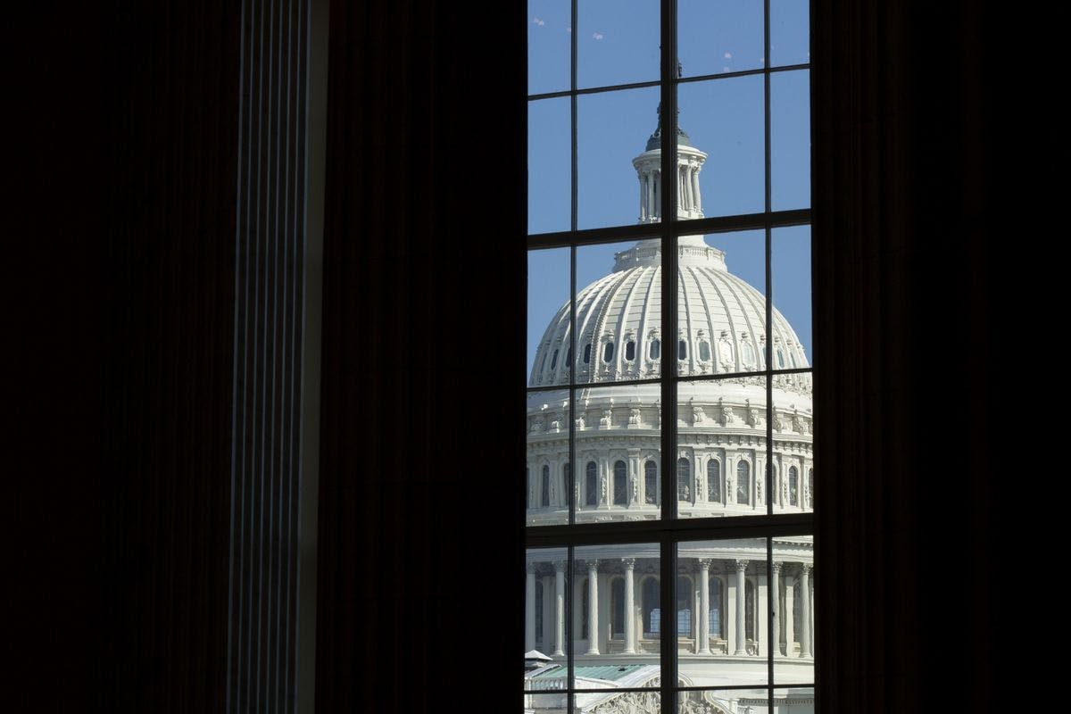 Capitol Hill through window