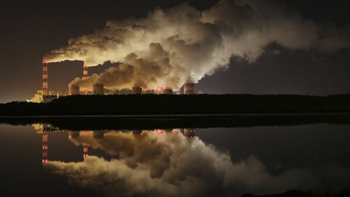 power plant at night