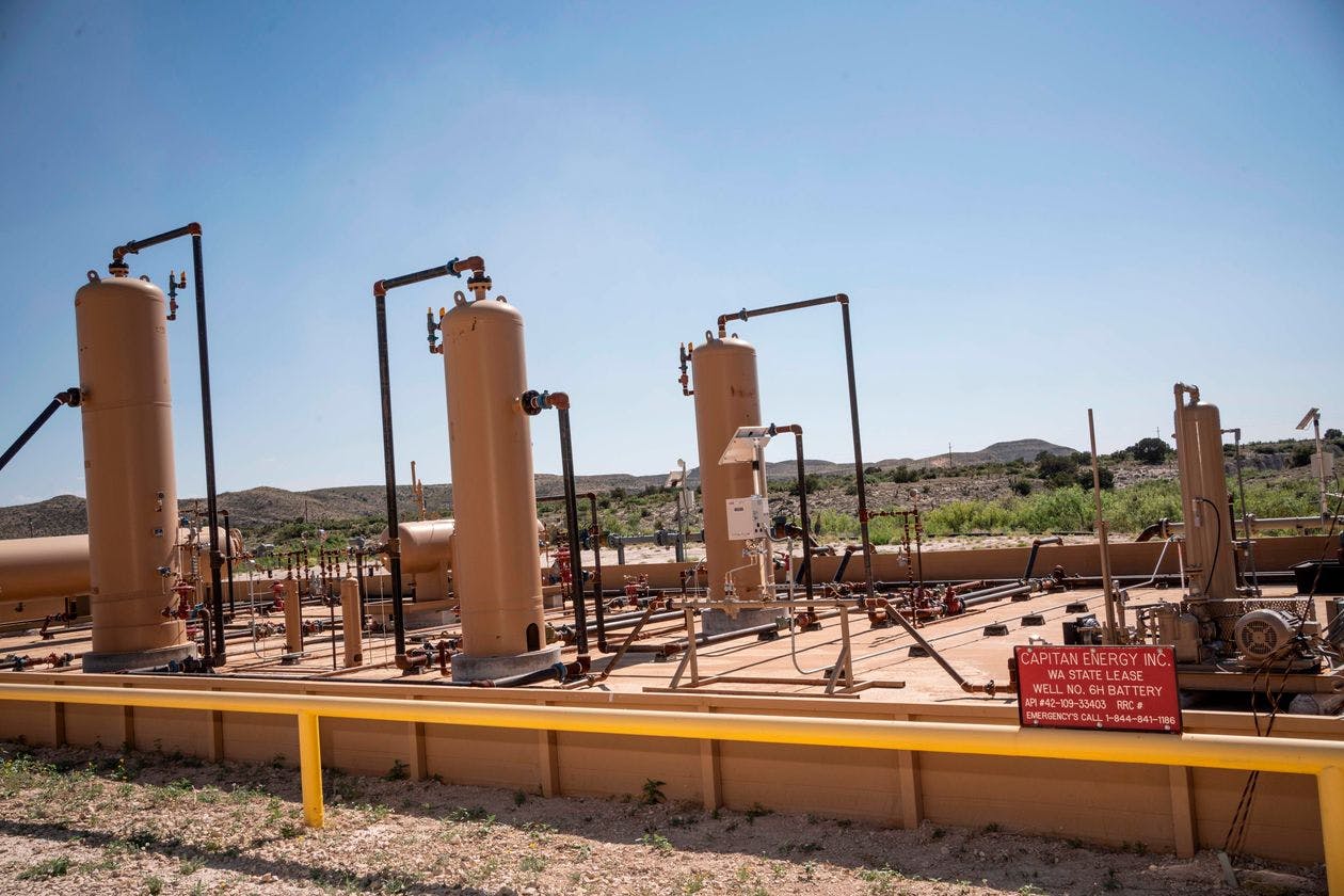 A natural-gas processing facility in Texas. 