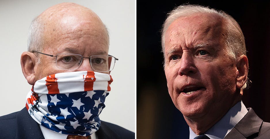 House Transportation and Infrastructure Chairman Peter DeFazio (D-Ore.) (left) says Democratic presidential nominee Joe Biden is keen on infrastructure legislation if he wins the White House.