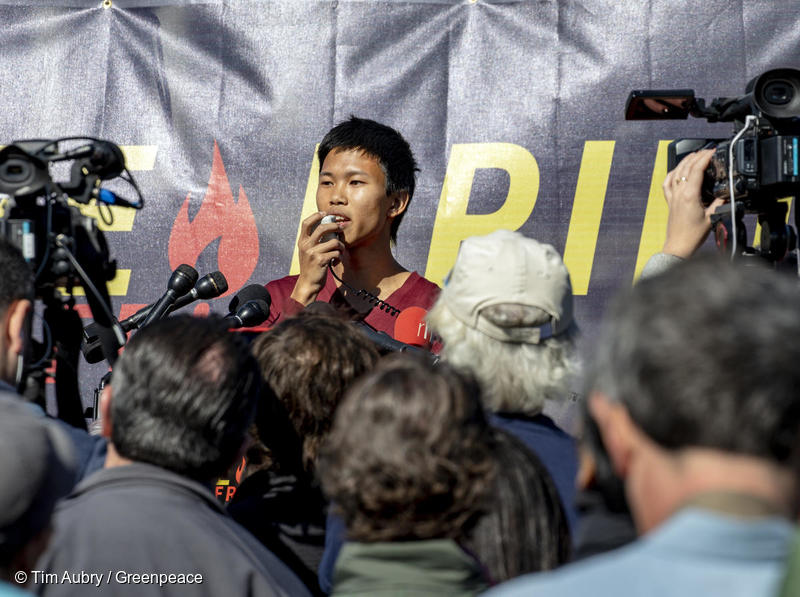 Charlie Jiang speaks at Fire Drill Fridays