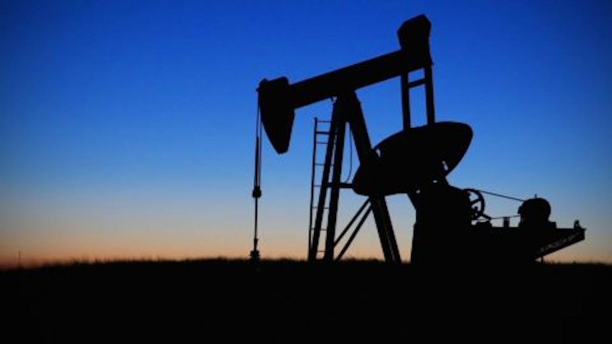 Pump jack on oil well