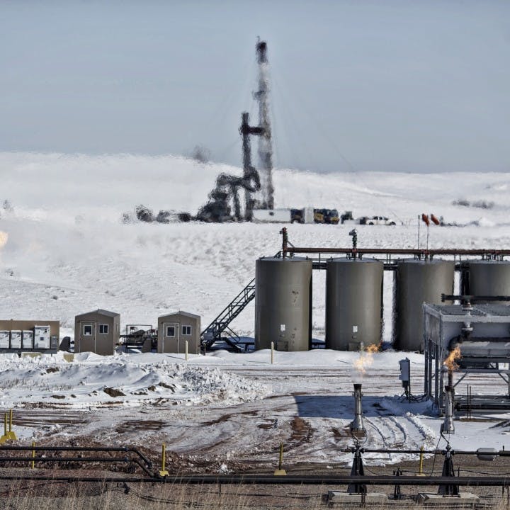 Shale oil infrastructure in the snow