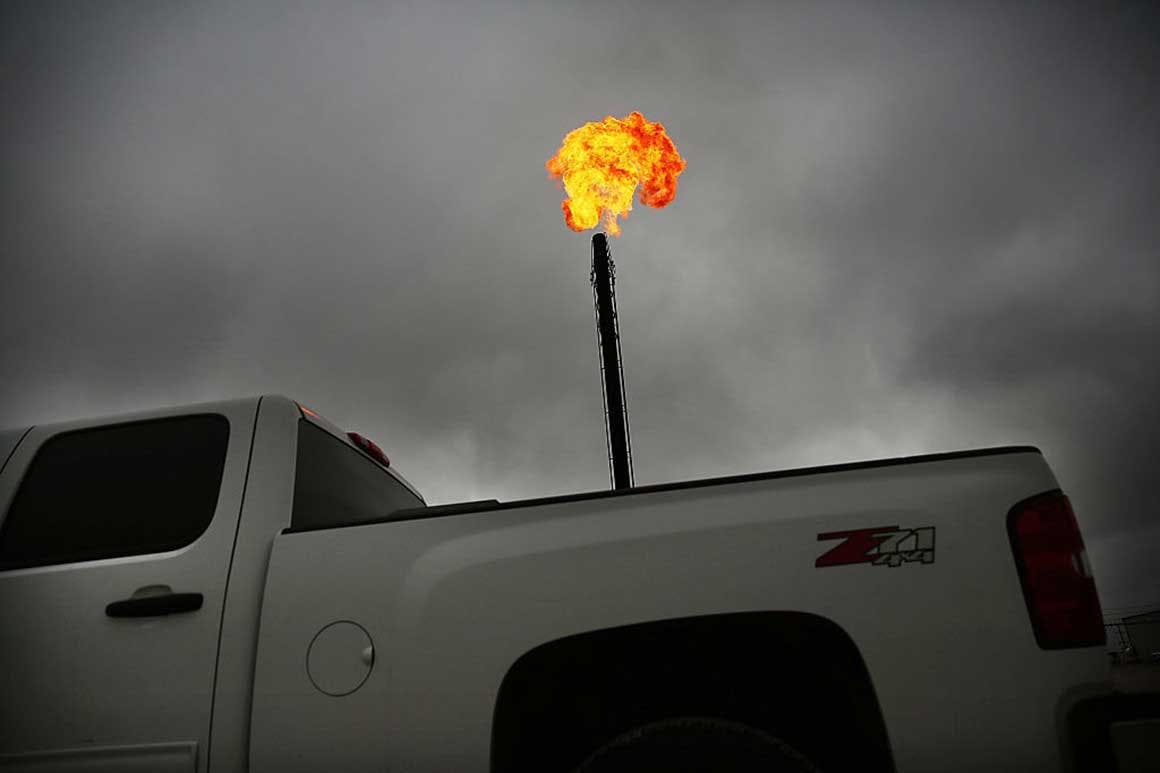 gas flare with truck