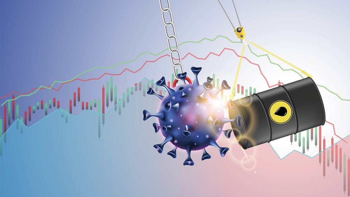 graphic oil barrel coronavirus graph