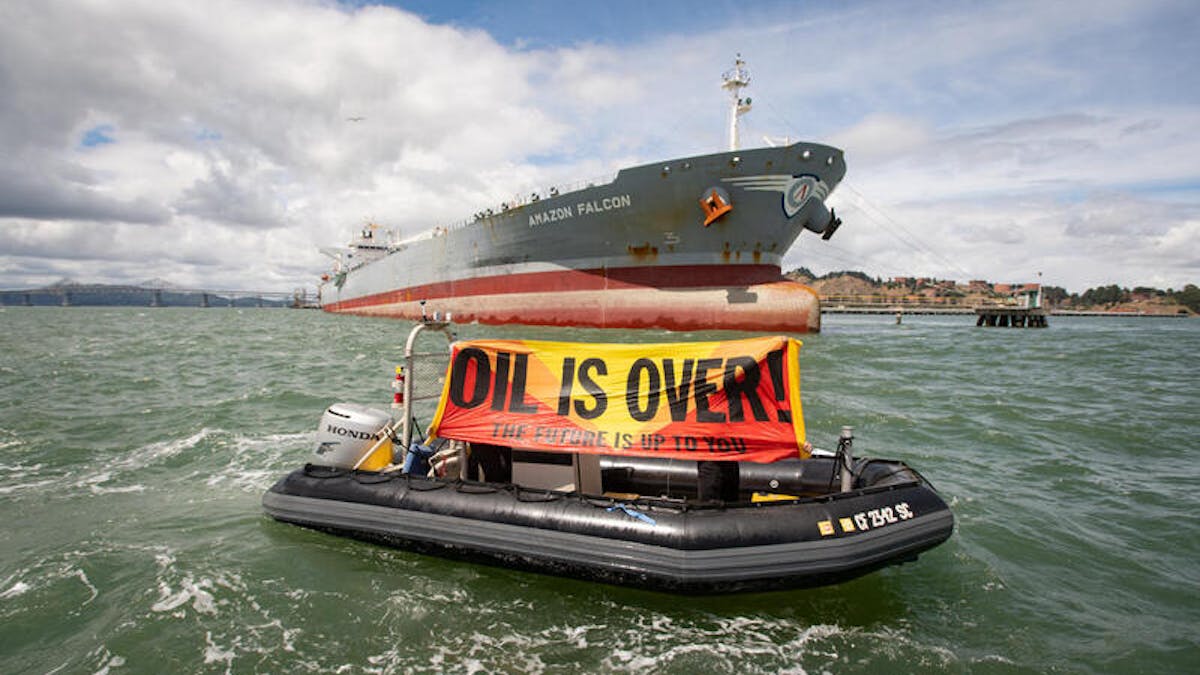 Oil is over! tugboat greenpeace
