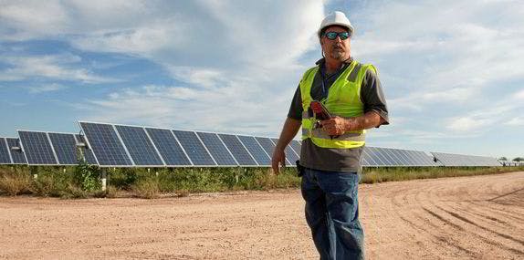 solar panels worker