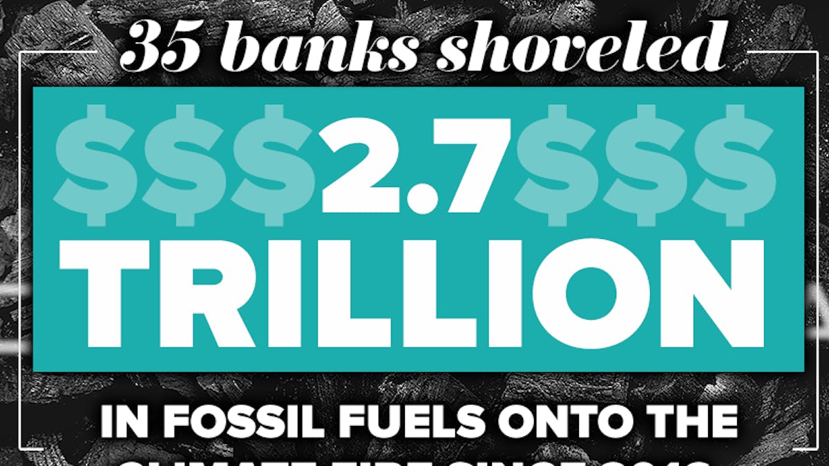 35 banks financed $2.7 trillion in fossil fuels over the past four years