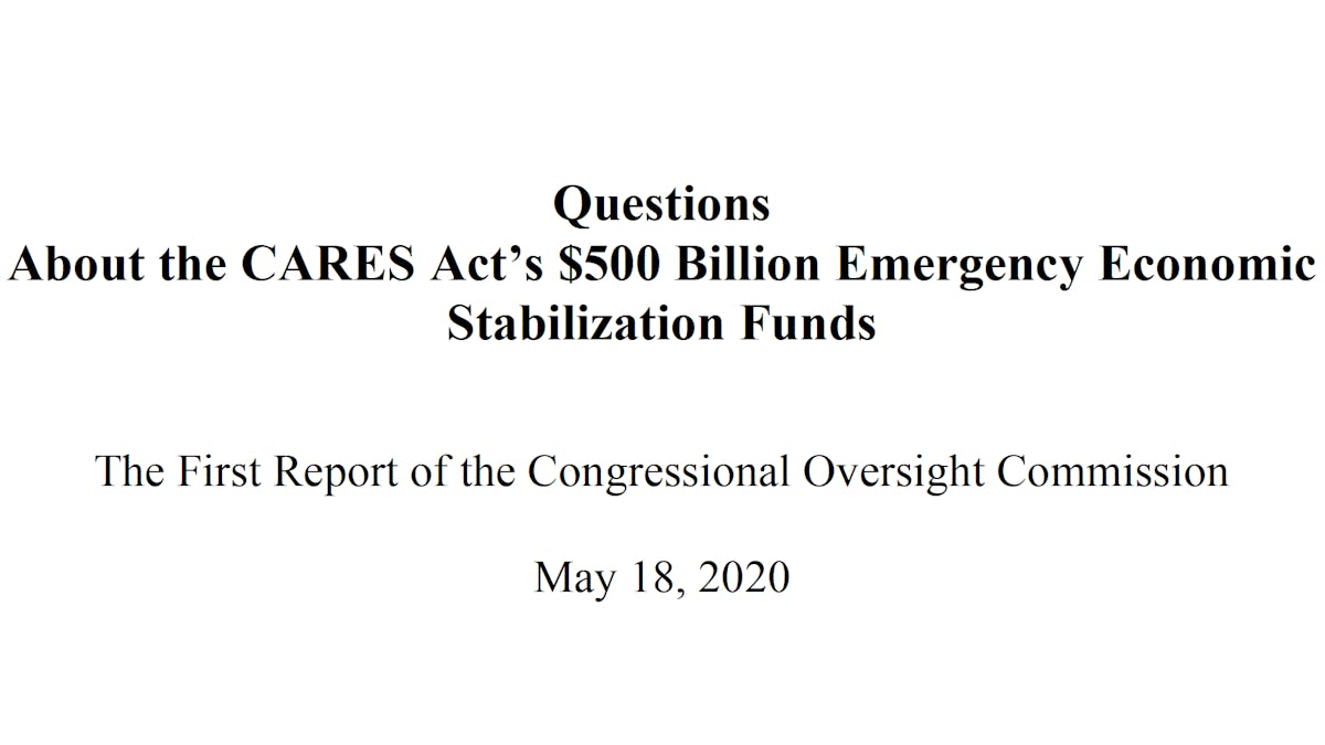 Congressional Oversight Commission first report