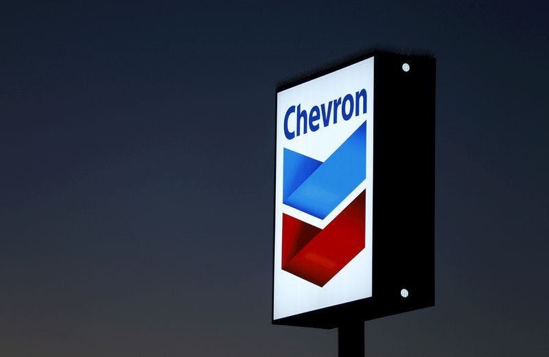Chevron gas station sign