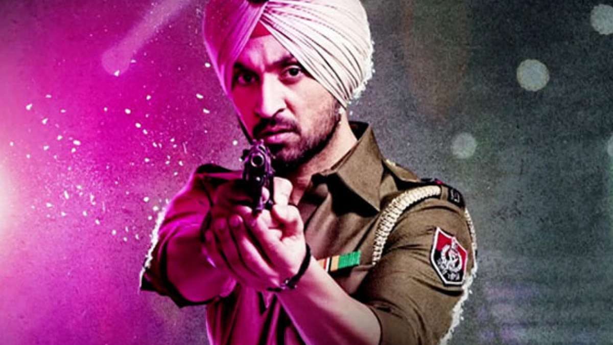 Featured image of Diljit Dosanjh from the movie Udta Punjab, pointing a gun in police uniform.