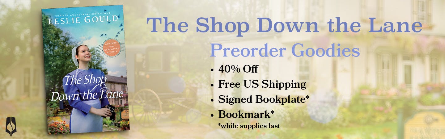 "The Shop Down the Lane" Preorder Goodies: 40% off, free U.S. shipping, signed bookplate, and bookmark, while supplies last.