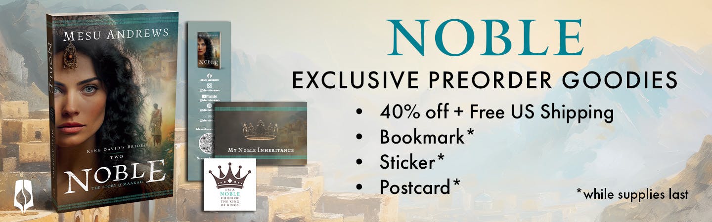 "Noble" Exclusive Preorder Goodies: 40% off, free U.S. shipping, bookmark*, sticker*, and postcard*. *While supplies last.