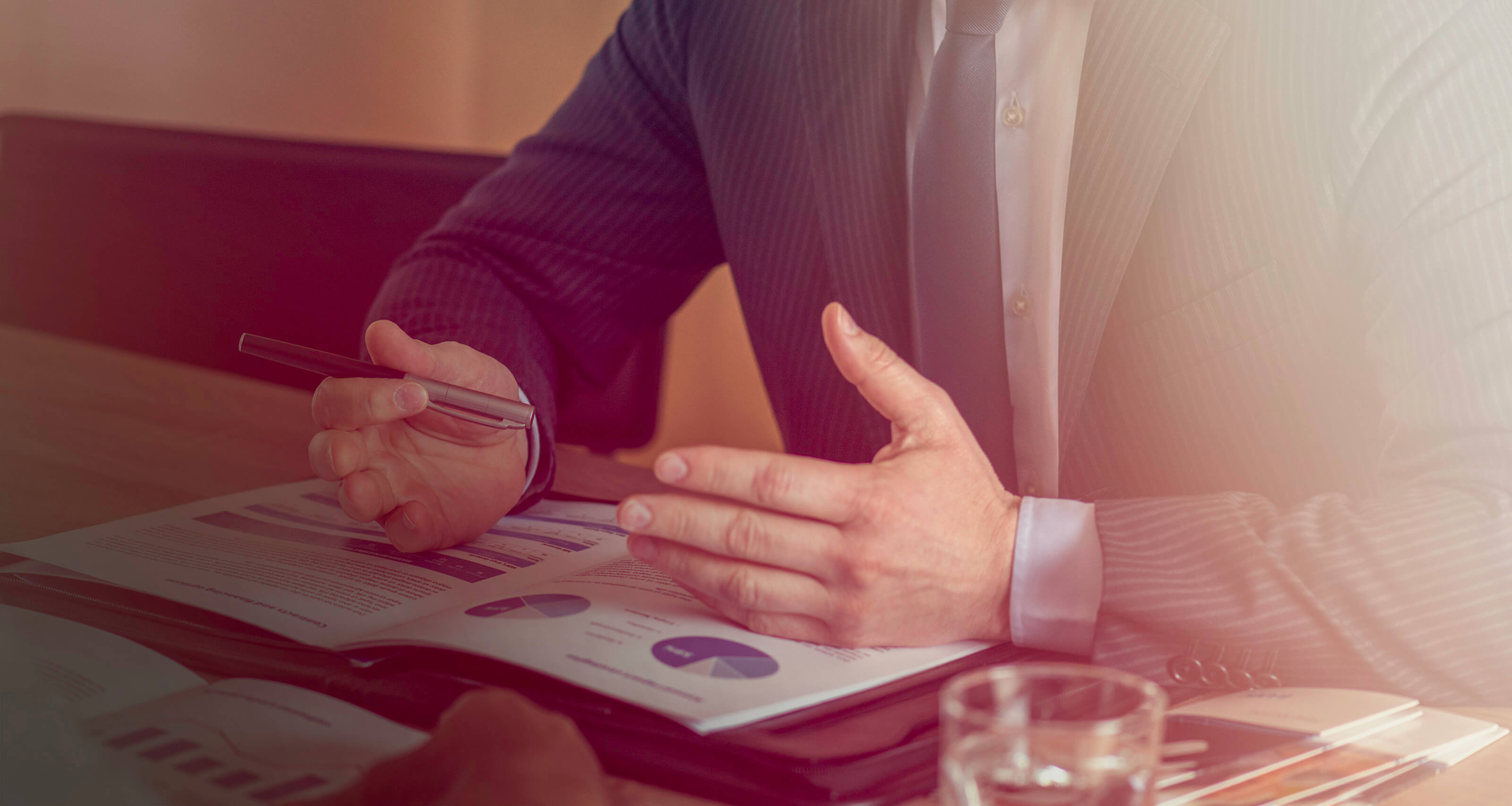 Man explaining data at a business meeting