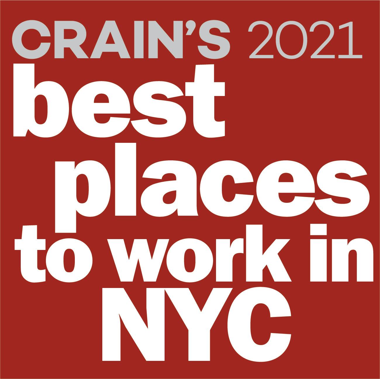Crain's Best Places to Work in NYC 2021