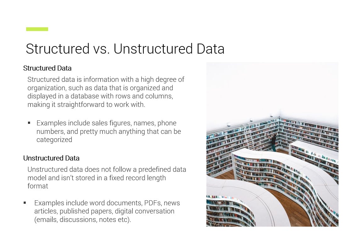 structured vs. unstructured data