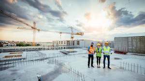 Workers on the roof of a construction project